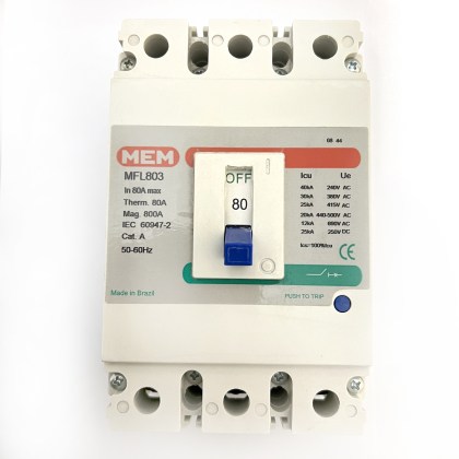 MEM MFL803 Bill TLF803 80A 80 Amp 3 Pole Phase MCCB MCB Circuit Breaker